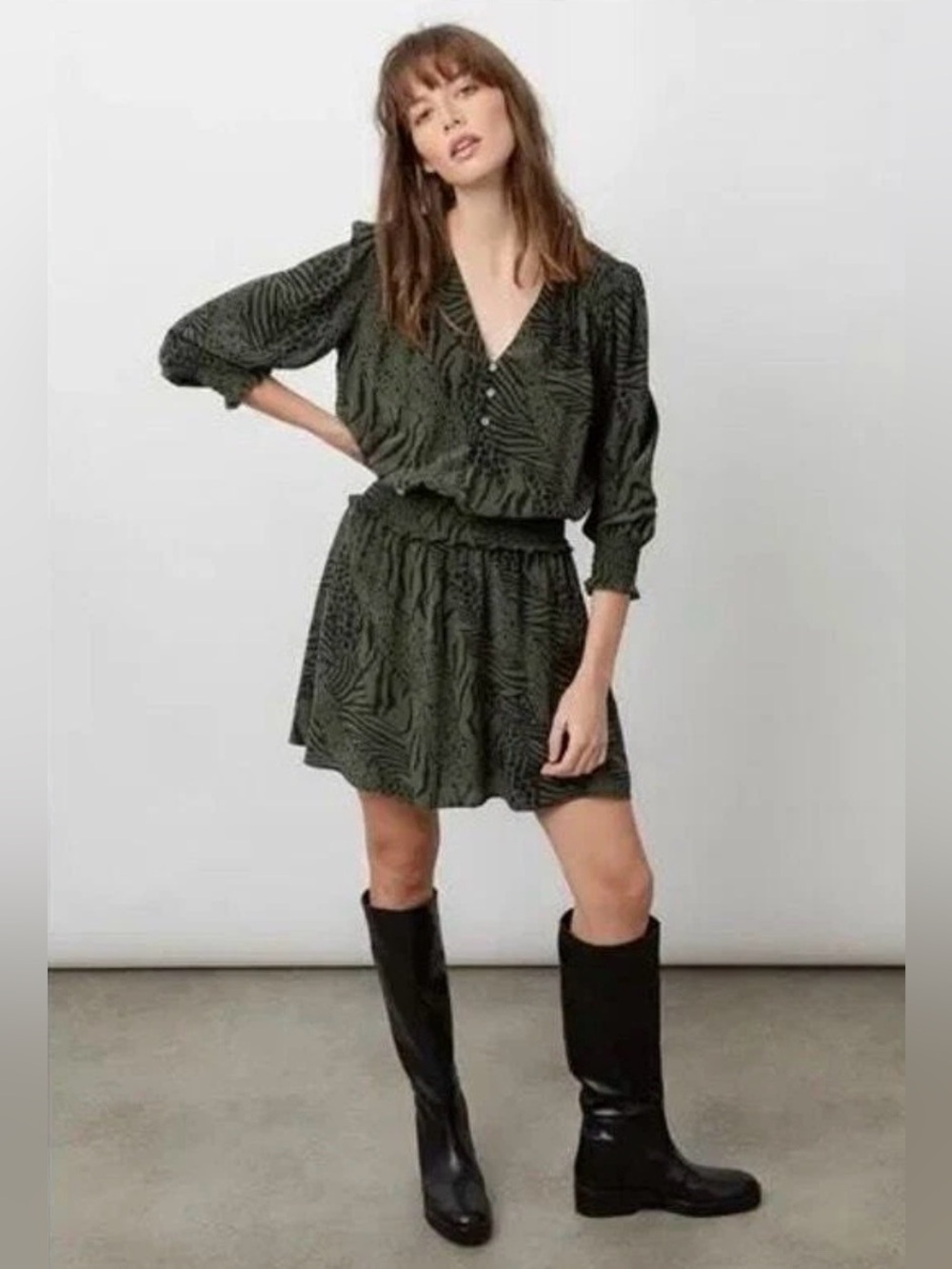 Rails Zana Dress Olive Green Size Medium